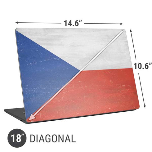 Czech Republic Flag Distressed Universal Laptop 18in (14.6 x 10.6in) Skin